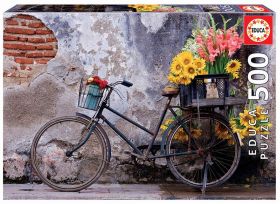 PUZZLE 500 BICICLETA CON FLORES-FSC(R