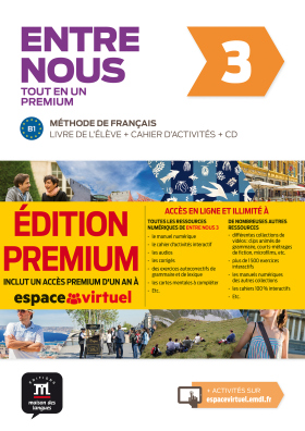 Entre nous Tot en un 3 Premium Livre de lélève + Cahier + CD