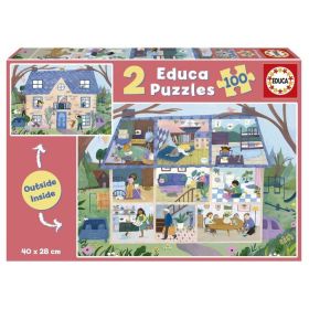 PUZZLE 2X100 CASA INSIDE/OUTSIDE EDUCA