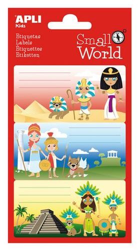 (9) ETIQUETAS SMALL WORLD EGIPCIO