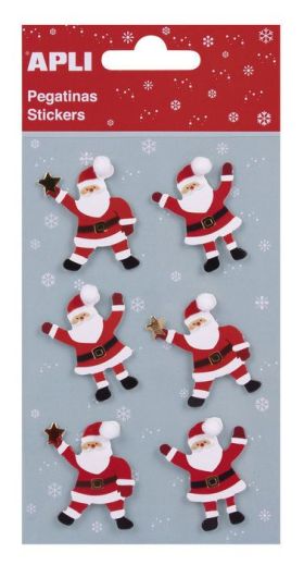 PEGATINA PAPA NOEL POMPON 1 HOJA