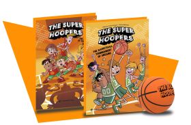 The Super Hoopers Book Set: 2 books + basketball ball