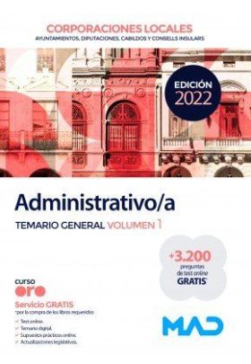 ADMINISTRATIVOA CORPORACIONES LOCALES. (EDICIÓN 2022)