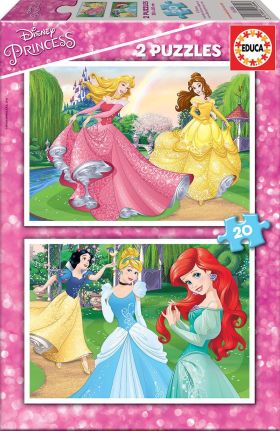 2  PUZZLES PIEZAS X 20 PIEZAS DISNEY PRINCESS EDUCA PUZZLES PIEZAS
