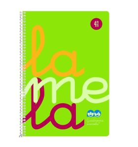 CUADERNO ESPIRAL 4º/A5 4MM FLUOR PP VERDE LAMELA LIBRETA CUARTO