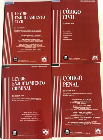 PACK 4 CÓDIGOS COMENTADOS: CÓDIGO CIVIL, CÓDIGO PENAL, LEY DE ENJUICIAMIENTO CIV