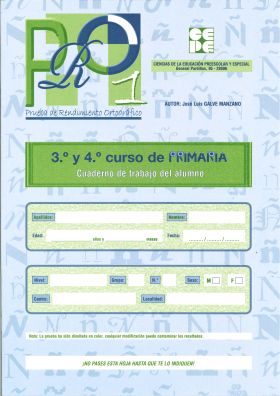 PRO 1. Cuaderno 3º y 4º de Educación Primaria