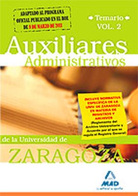 AUXILIARES ADMINISTRATIVOS UNIVERSIDAD DE ZARAGOZA