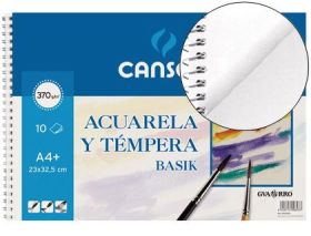 BLOCK APAISADO  A3 ESPIRAL ACUARELA PAPEL RUGOSO 370 GRMS GUARRO - CANSON