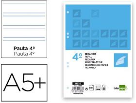 RECAMBIO 4º 3.5MM 6 TALADROS 100 HOJAS LIDERPAPEL