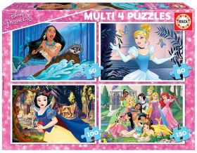 MULTI 4 PUZZES .PRINCESAS DISNEY EDUCA PUZZLES PIEZAS