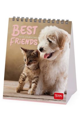 DESK CALENDARS - 2025 DESK CALENDAR - BEST FRIENDS - 12X14,5 - ANIMALS LEGAMI