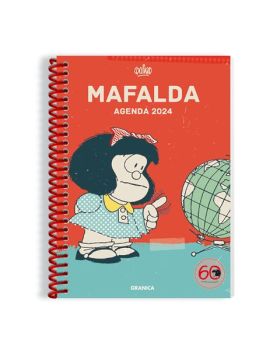 AGENDA 2024 MAFALDA ANILLADA COLUMNAS ROJA