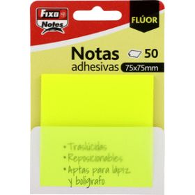 PACK 50 NOTAS ADH. 75X75MM AMARILLO NEO GRAFOPLAS