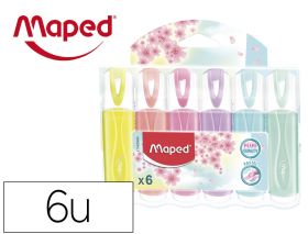 6 SUBRAYADORES PASTEL MAPED