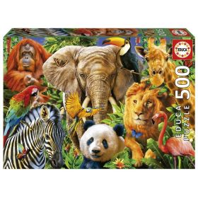 PUZZLE 500 COLLAGE ANIMALES SALVAJE EDUCA