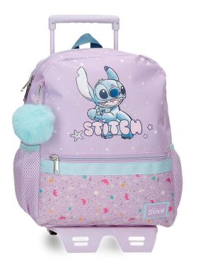 MOCHILA ADAP. 33CM. C/CARRO. LOVELY STITCH