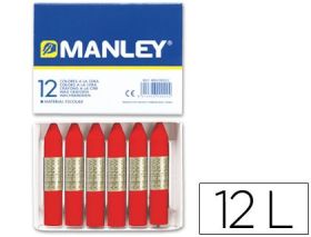 12 CERAS MANLEY UNICOLOR ROJO