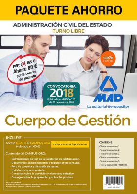 ""PAQUETE AHORRO CUERPO DE GESTIÓN DEL ESTADO (TURNO LIBRE)