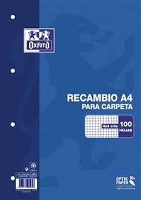 RECAMBIO A4 4MM MULTITALADRO OXFORD (PAPELERIA)