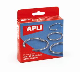 (20) ANILLAS METALICAS 20 MM APLI BISAGRA