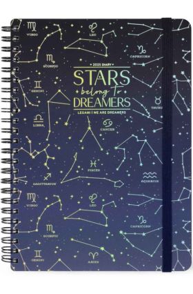12-MONTH DIARY - 2025 - LARGE WEEKLY SPIRAL BOUND DIARY - STARS LEGAMI
