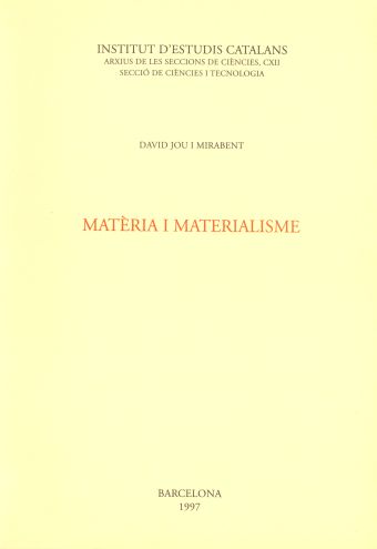 MATÈRIA I MATERIALISME