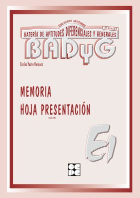 BADyG E1. Hoja de Presentación de Memoria (Paquete de 10 unidades)