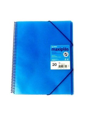 CARPETA 20 FUNDAS MAXIPLAS AZUL ANILLAS