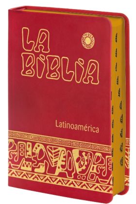 LA BIBLIA LATINOAMÉRICA [LETRA GRANDE] SIMIL-PIEL ROJA, CANTO DORADO, CON UÑEROS