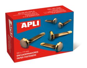 (100) ENCUADERNADORES METALICOS 17MM APLI