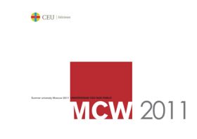 MCW 2011. SUMMER UNIVERSITY MOSCOW 2011