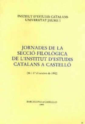 Jornades de la Secció Filològica de l'Institut d'Estudis Catalans a Castelló