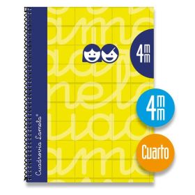 CUADERNO ESPIRAL A5/4º 4MM EXTRADURA LAMELA AMARILLO