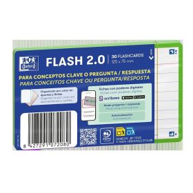 FLASHCARDS 2.0 OXFORD 75X125 30F 1LIN VERDE
