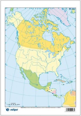 MAPA MUDO AMÉRCIA NORTE Y CENTRAL POLÍTICO