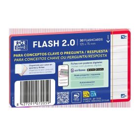 FLASHCARDS 2.0 OXFORD 75X125 30F 1LIN ROJO