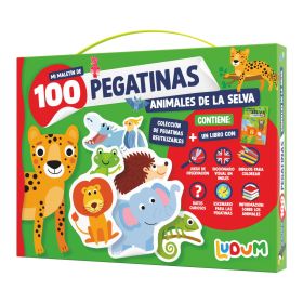 LUDUM - MALETIN 100 PEGATINAS - ANIMALES EN LA SELVA