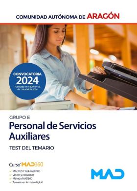 PERSONAL DE SERVICIOS AUXILIARES TEST DE TEMARIO ED.2024