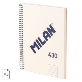 CUADERNO A5 BEIGE 80H. ESPIRAL LISO 430