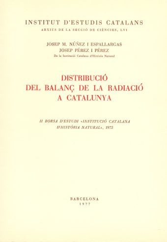 DISTRIBUCIÓ DEL BALANÇ DE LA RADIACIÓ A CATALUNYA