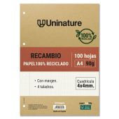 RECAMBIO RECI.A4 4X4 100H 90G UNINATURE GRAFOPLAS