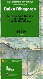 Mapa topogràfic de Catalunya 1:25 000. Unitats Geogràfiques - 58 - Baixa Ribagor