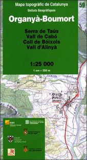 Mapa topogràfic de Catalunya 1:25 000. Unitats Geogràfiques - 59 - Organyà-Boumo