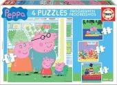 PROGRESIVOS PEPPA 6+9+12+16 4 PUZZLES PIEZAS EDUCA PUZZLES PIEZAS