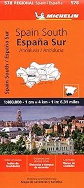 MAPA REGIONAL PLEGABLE 578 ESPAÑA SUR ANDALUCIA ESCALA 1:400.000