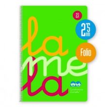 CUADERNO ESPIRAL Fº/A4 2,5MM PP FLUOR VERDE LAMELA LIBRETA FOLIO
