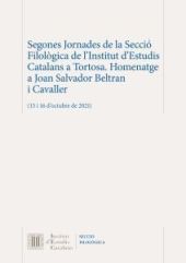 Segones Jornades de la Secció Filològica de l'Institut d'Estudis Catalans a To
