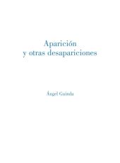 APARICIÓN Y OTRAS DESAPARICIONES