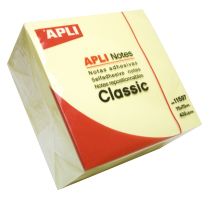 NOTAS ADHESIVAS CUBO 75X75 AMARILLO APLI